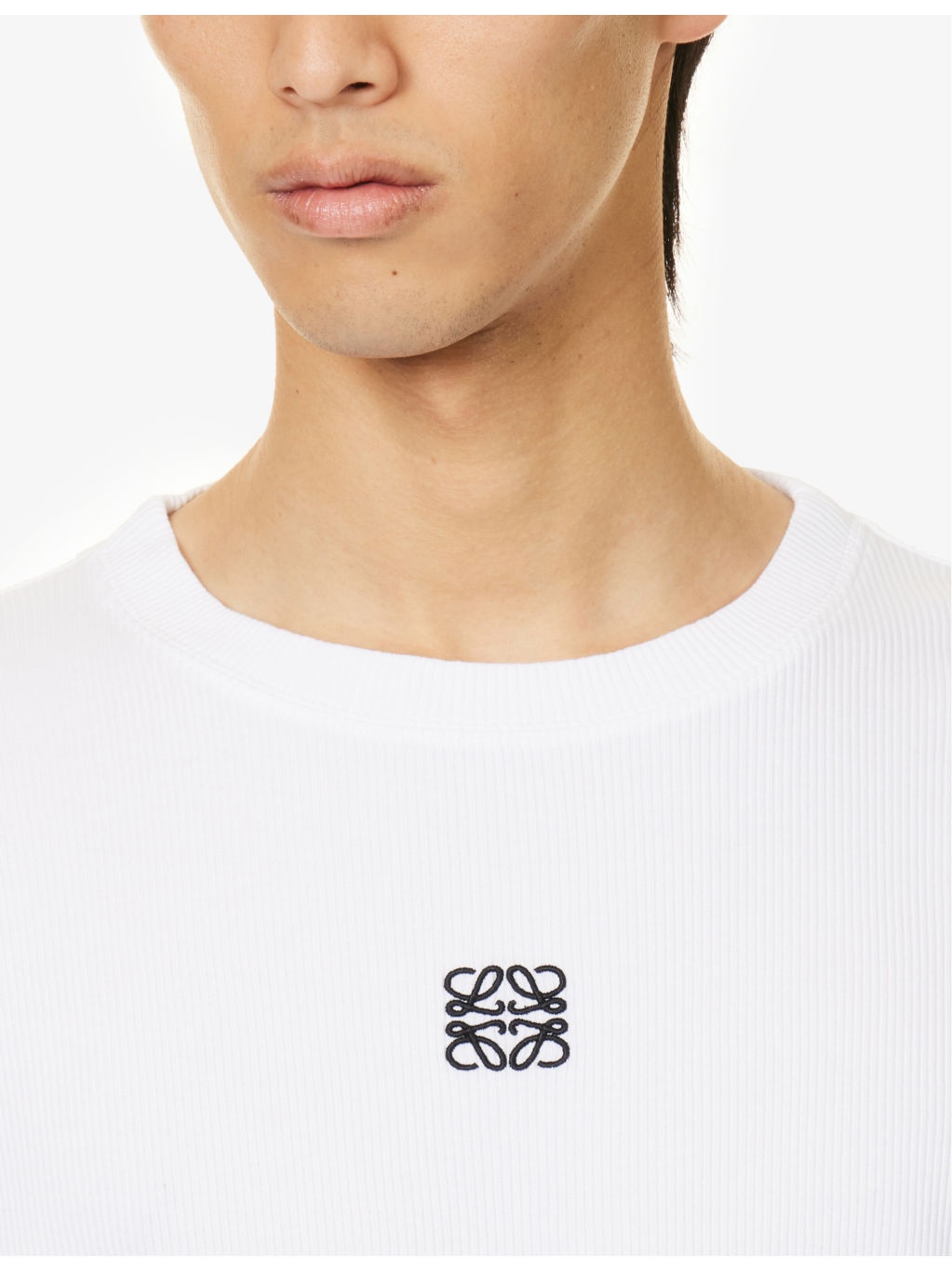Anagram-embroidered cotton-jersey long-sleeved T-shirt - 5
