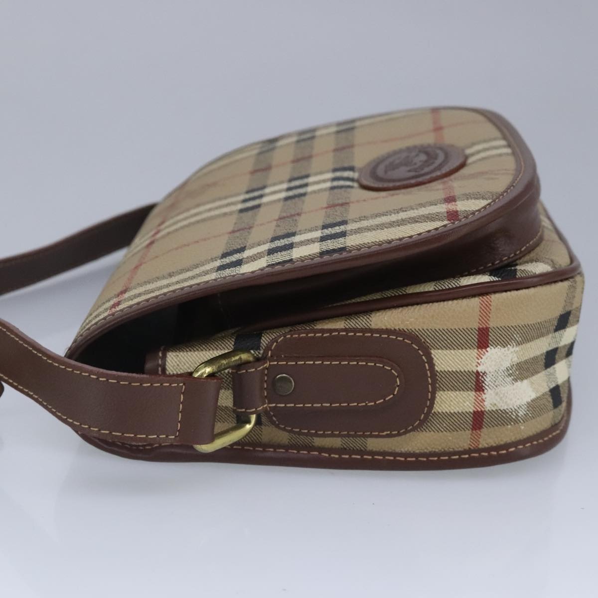 Burberry Nova Check Shoulder Bag Leather Beige - 3