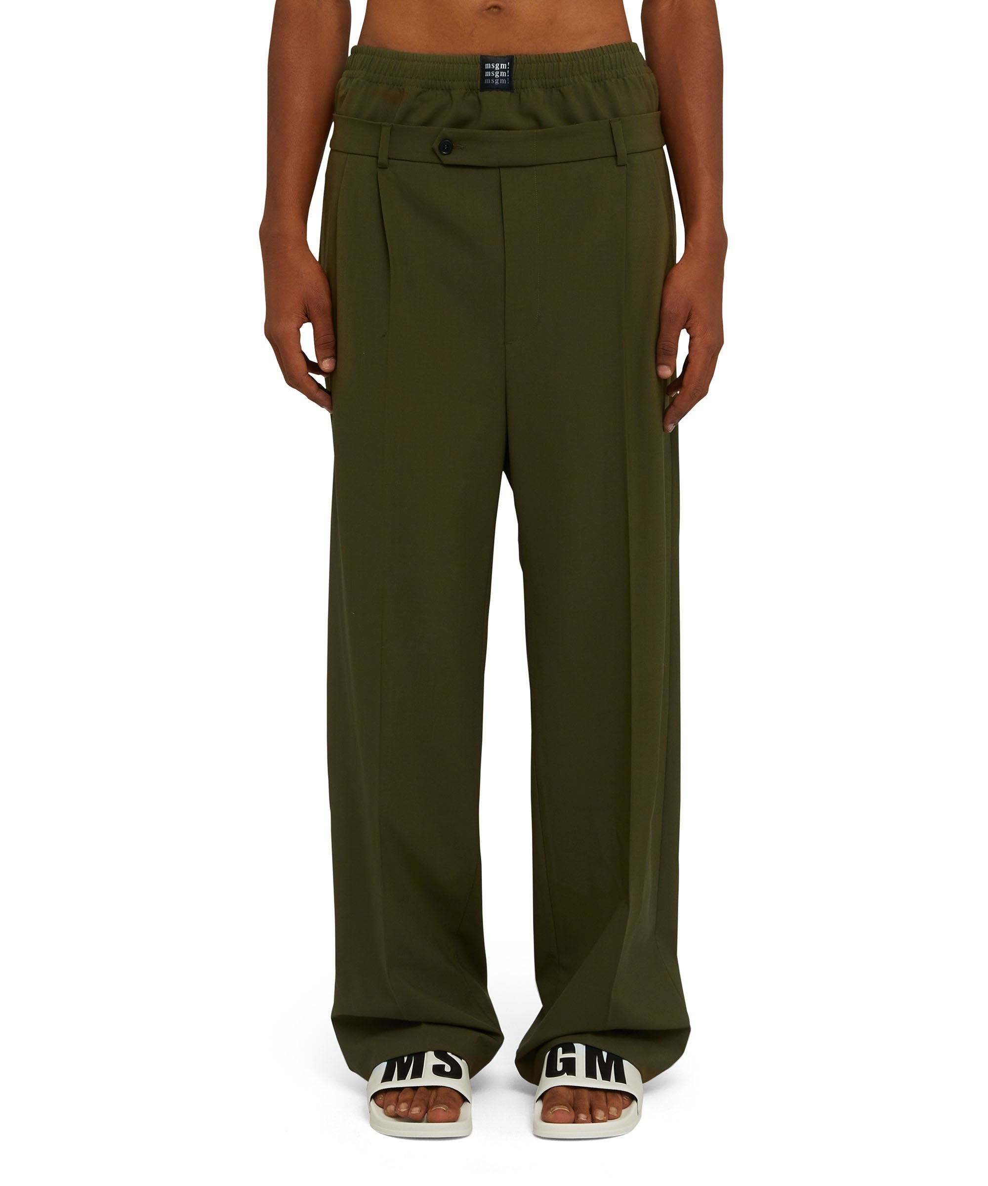 Lightweight wool tailored pants with boxers incorporated - 2