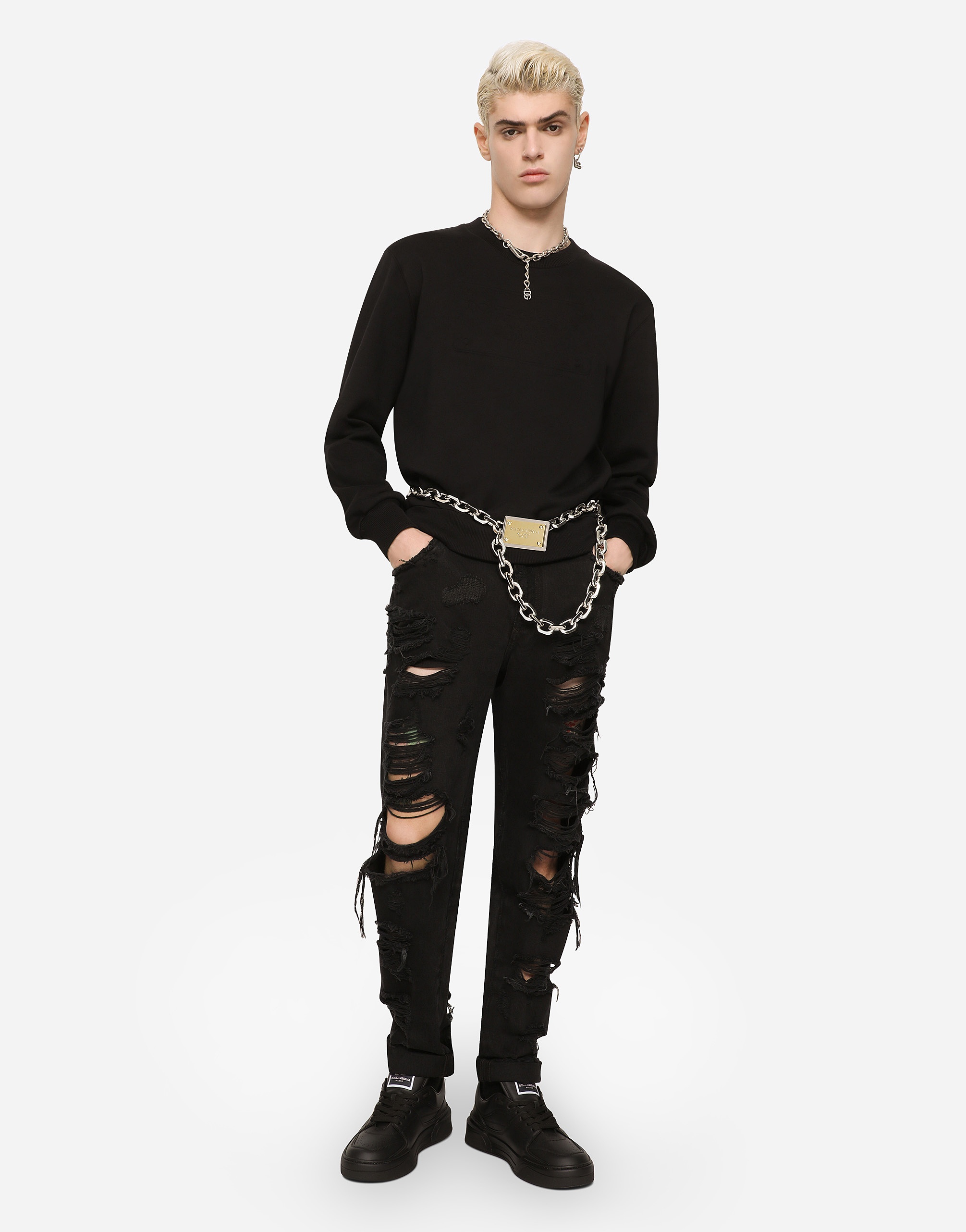Dolce & Gabbana Technical jersey sweatshirt with embossed DG
