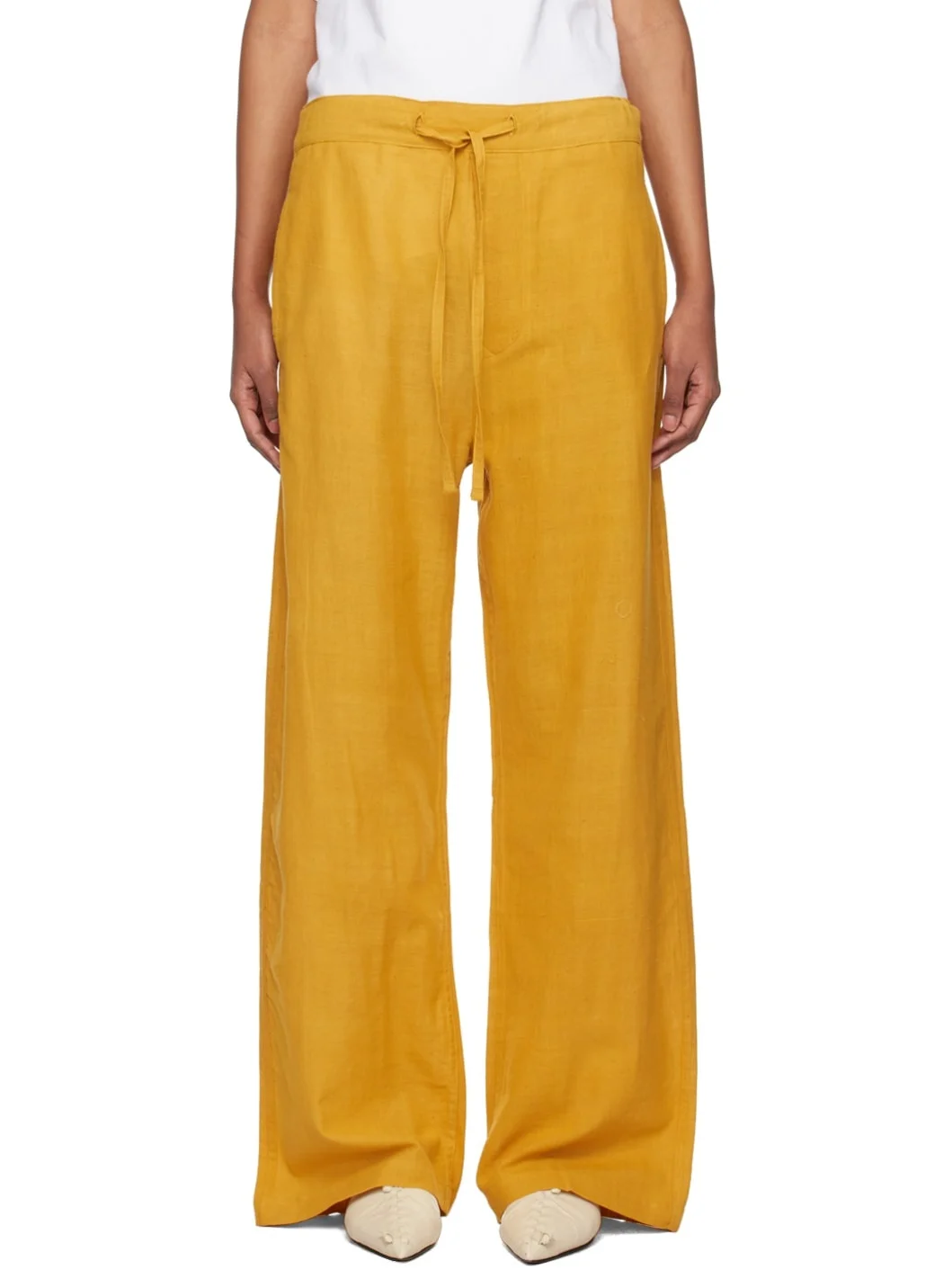 Yellow Khadi Lounge Pants - 1