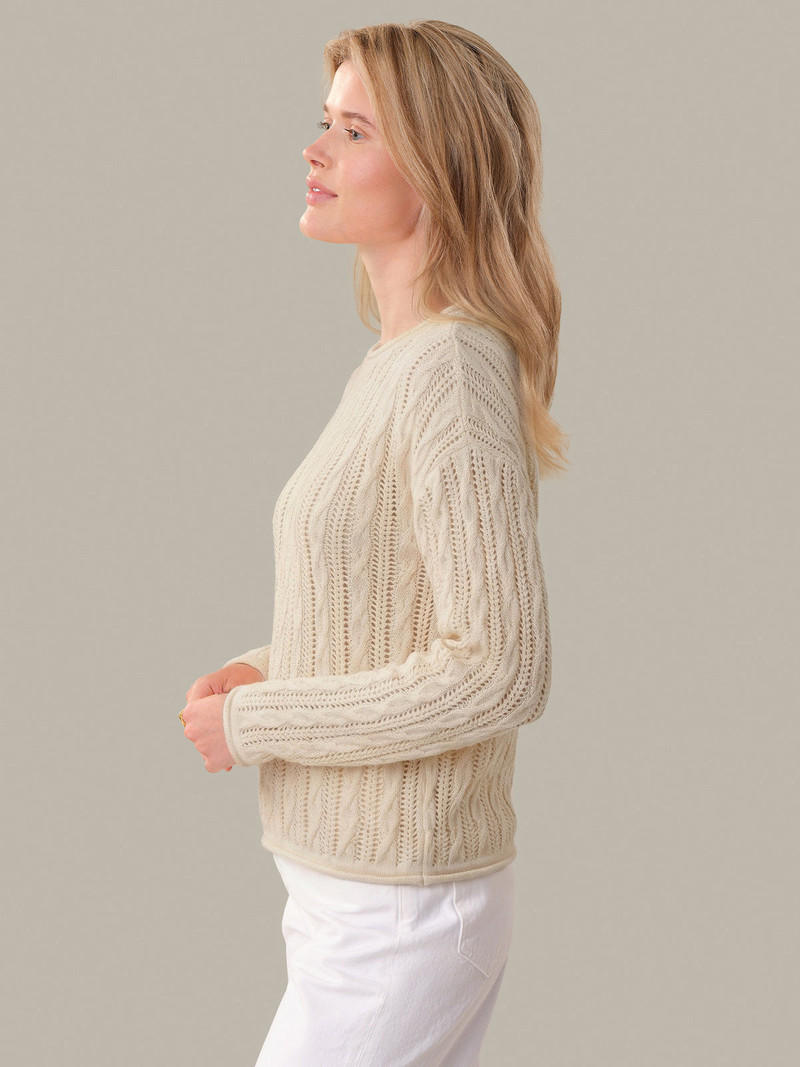 525 america Dina: Pointelle Cotton Crewneck outlook
