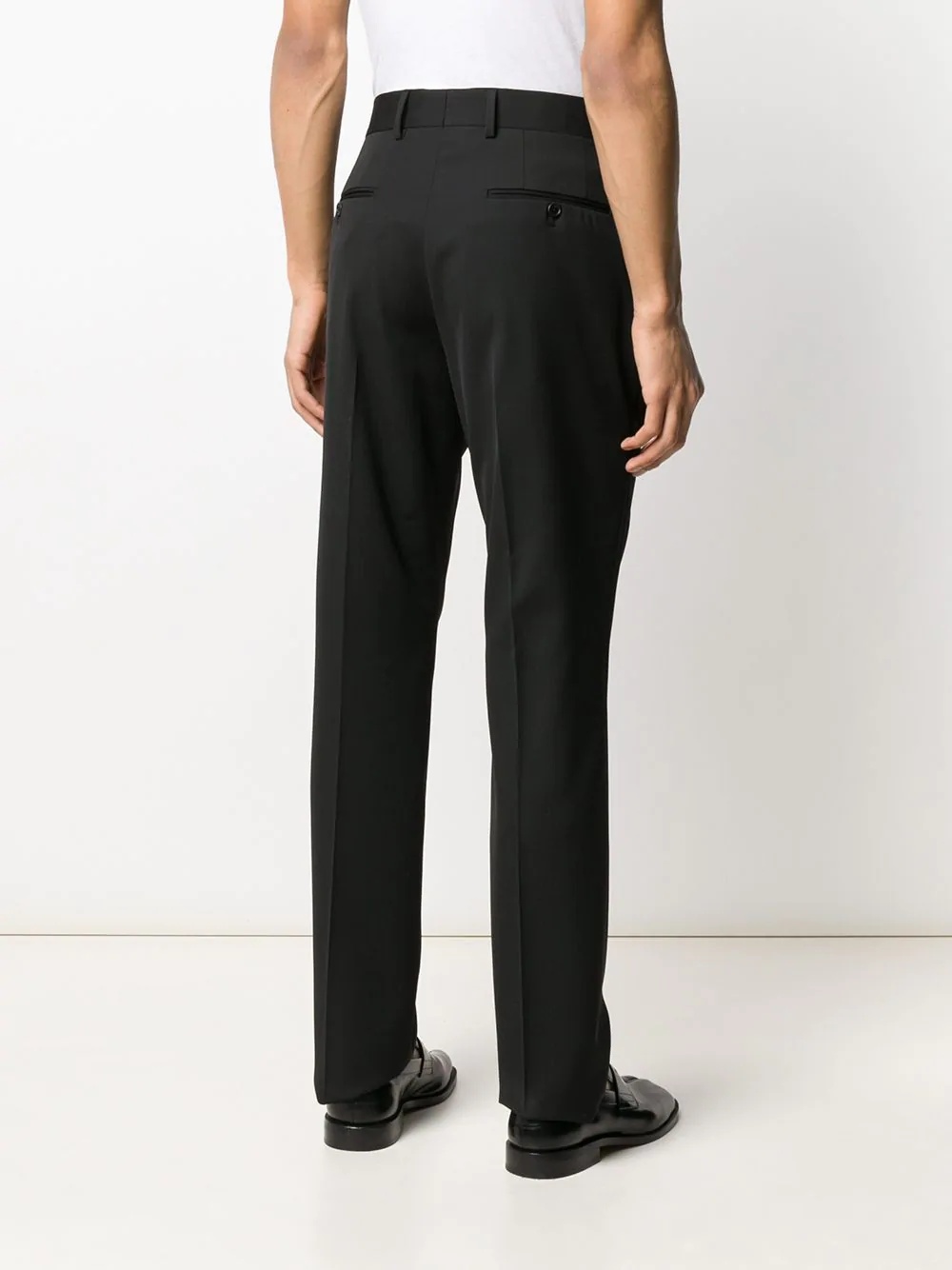 logo jacquard tailored trousers - 4