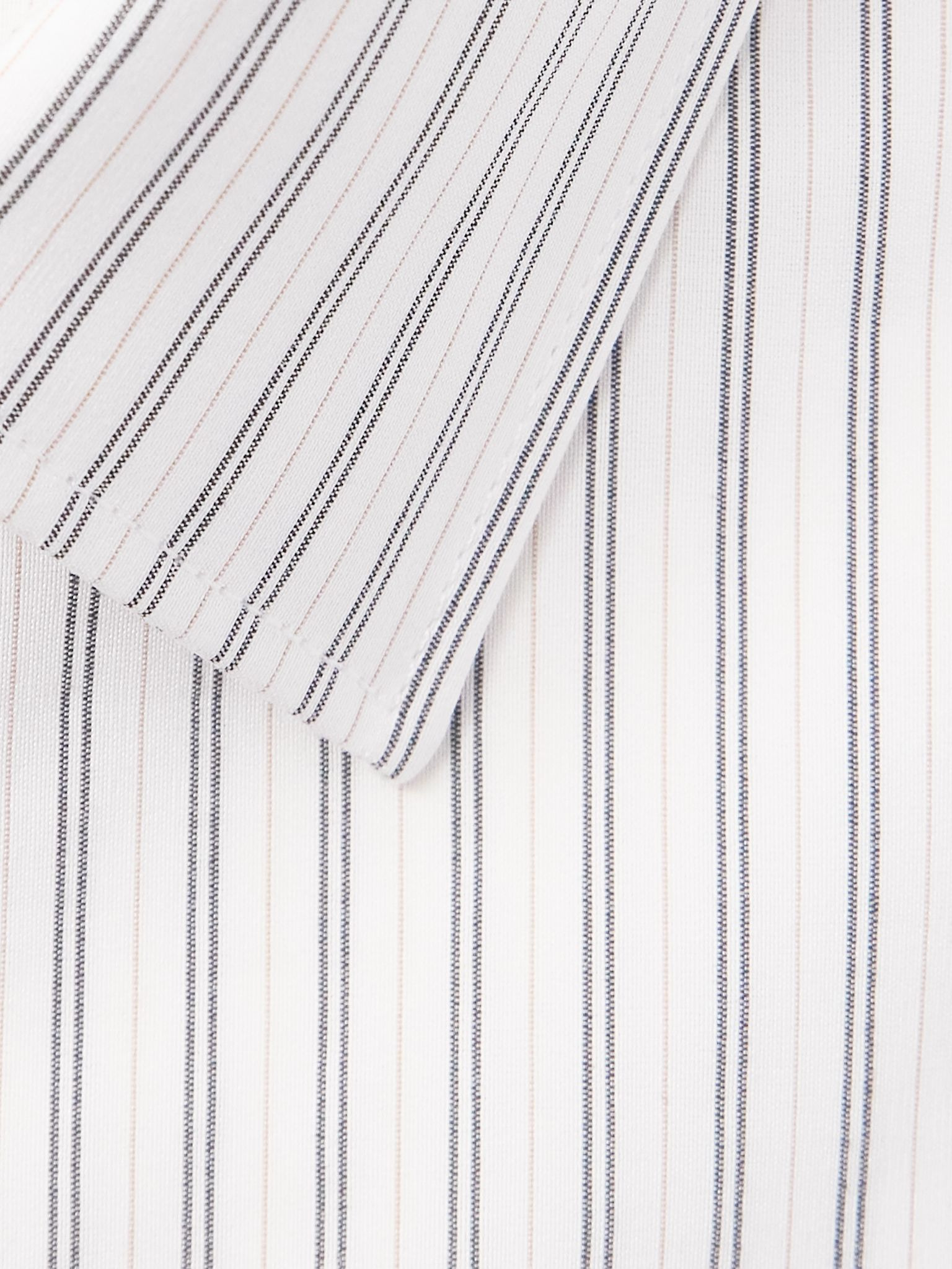 Striped Cotton and Silk-Blend Shirt White - 4