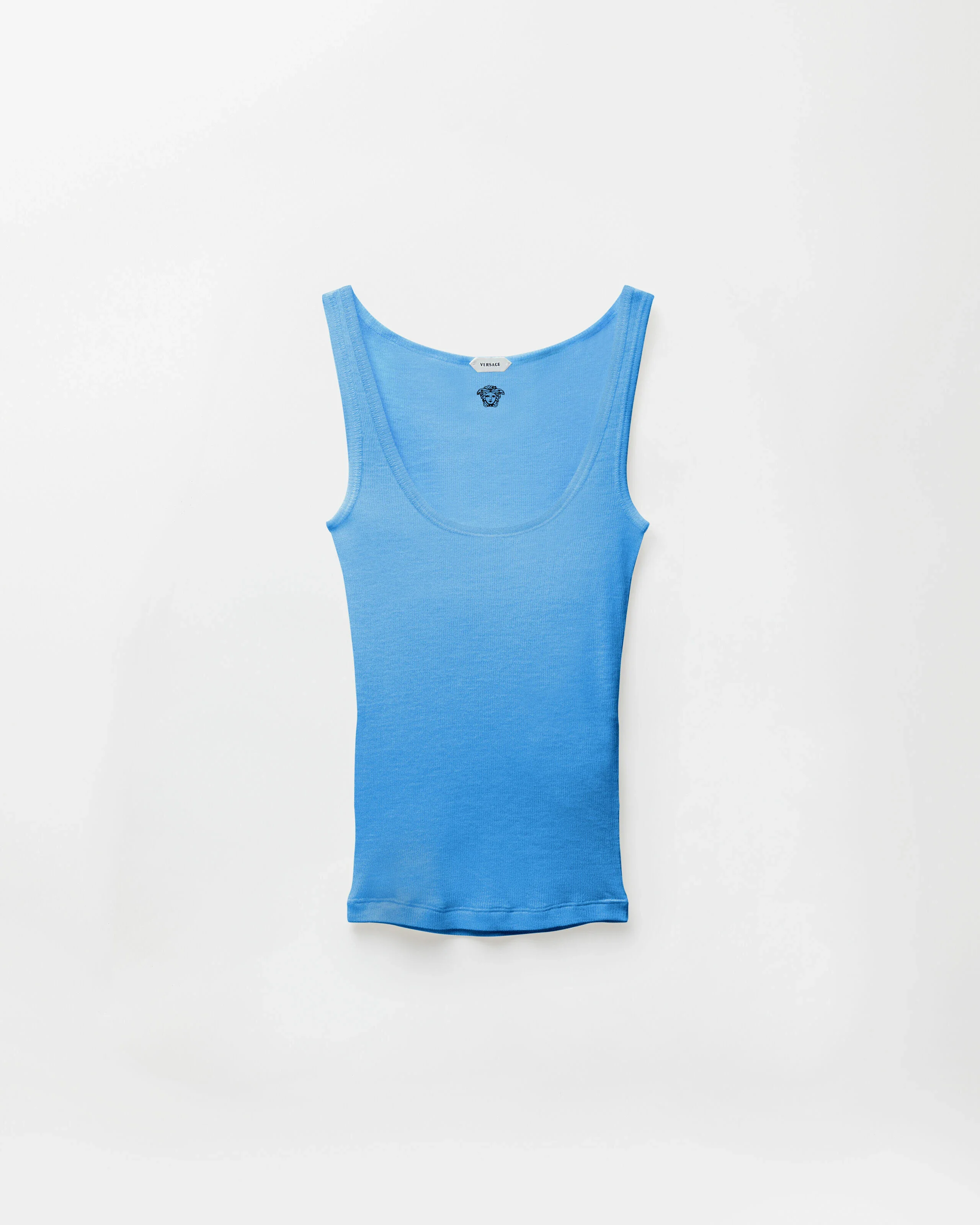 Embroidered Ribbed Wool Tank Top - 1