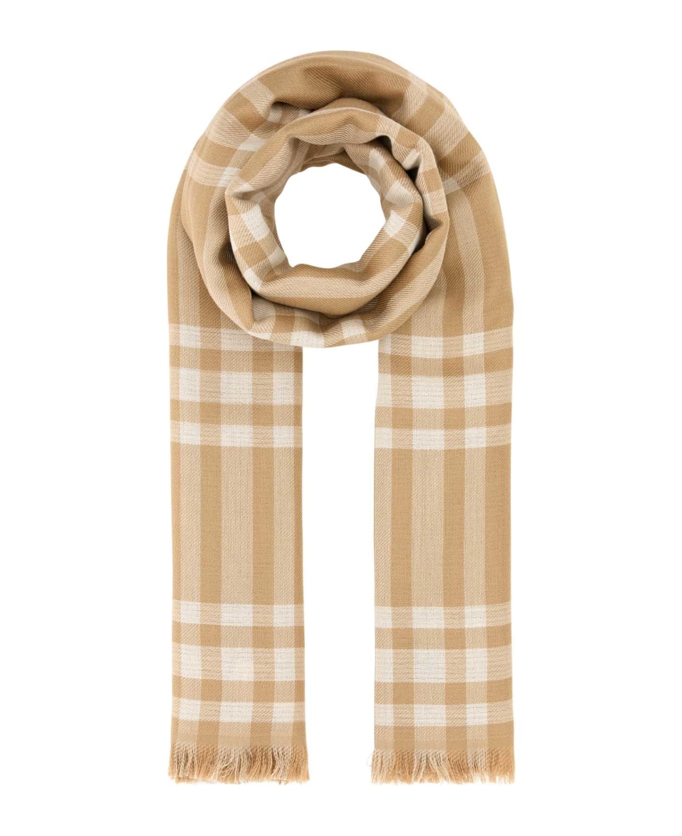 Embroidered Wool Blend Scarf - 1