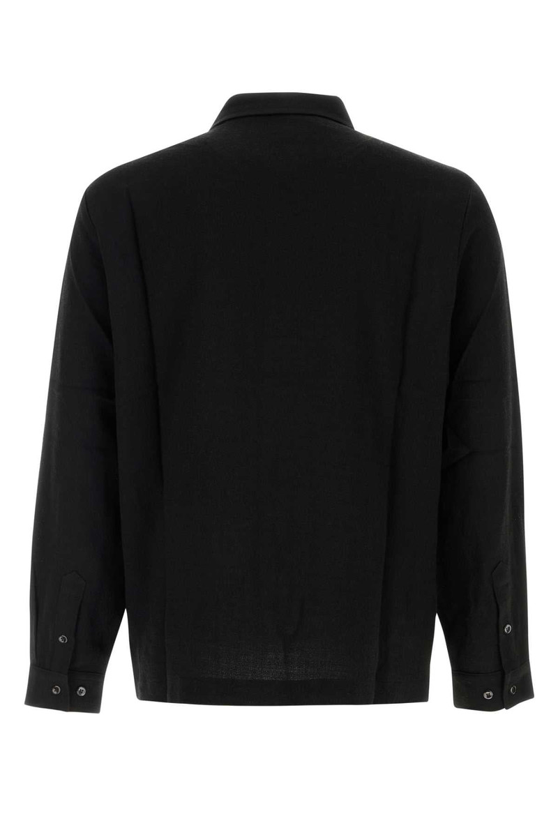 Séfr Black Crepe Sense Shirt Blackcrepe Exterior: Viscose Virgin Wool Camicie outlook