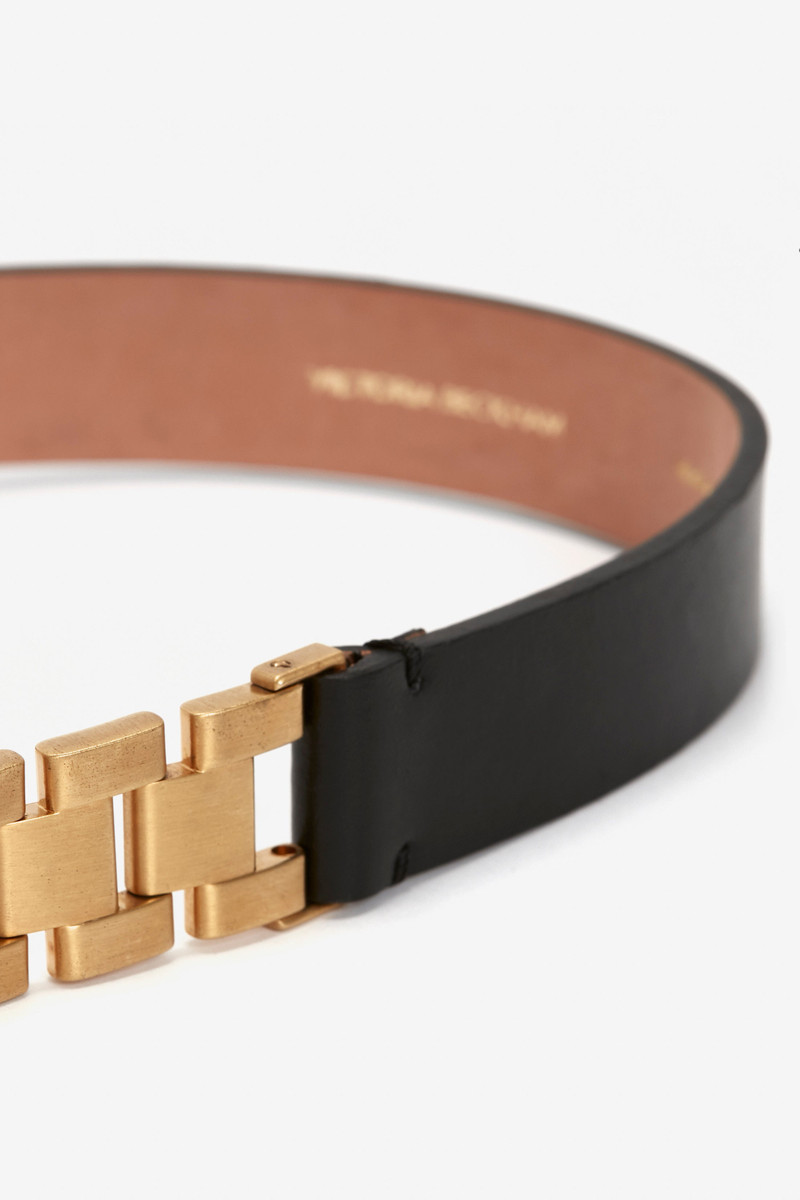 Victoria Beckham Watch Strap Detail Belt in Black outlook
