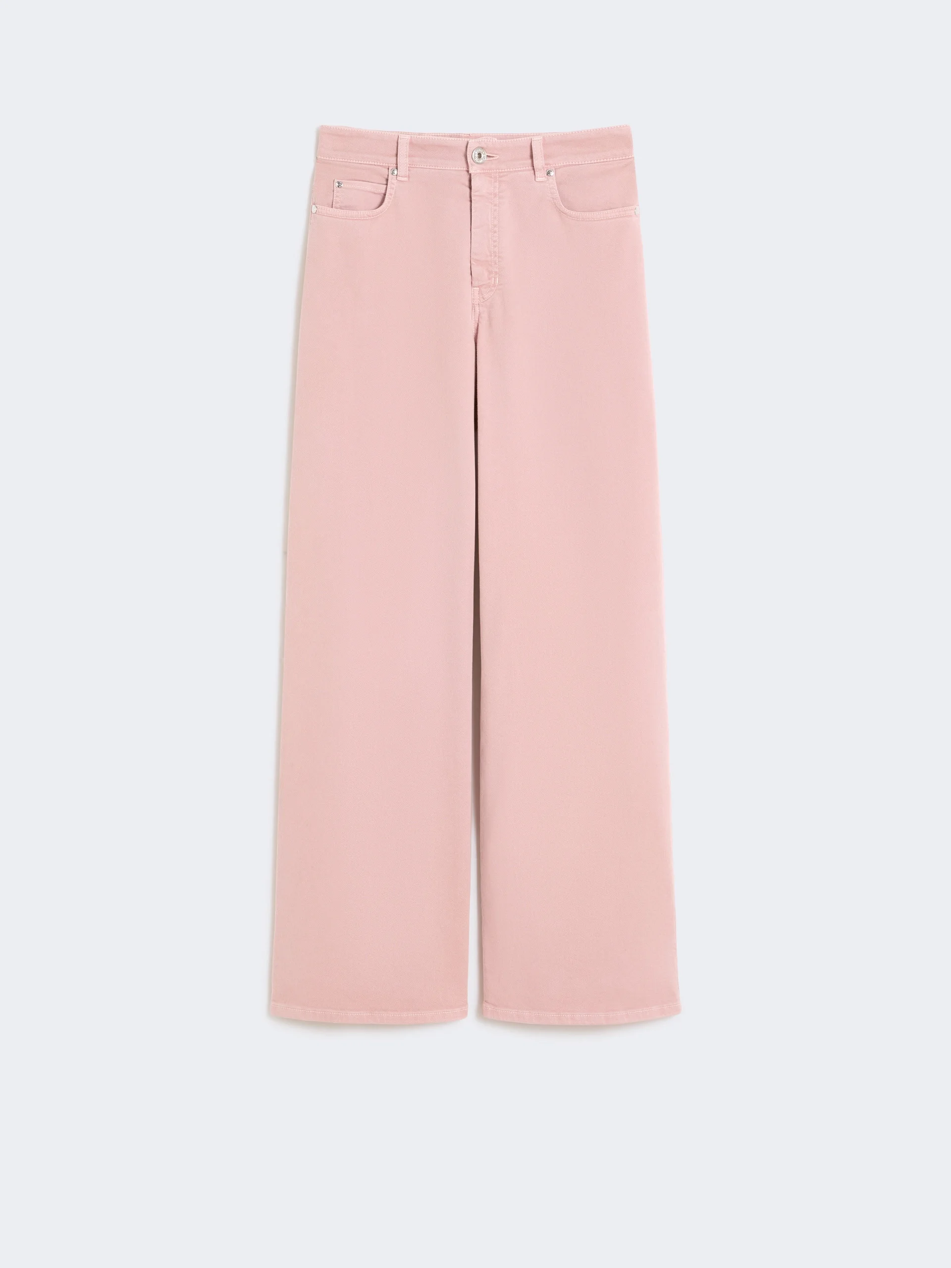 Cotton drill wide-leg trousers - PINK - 1