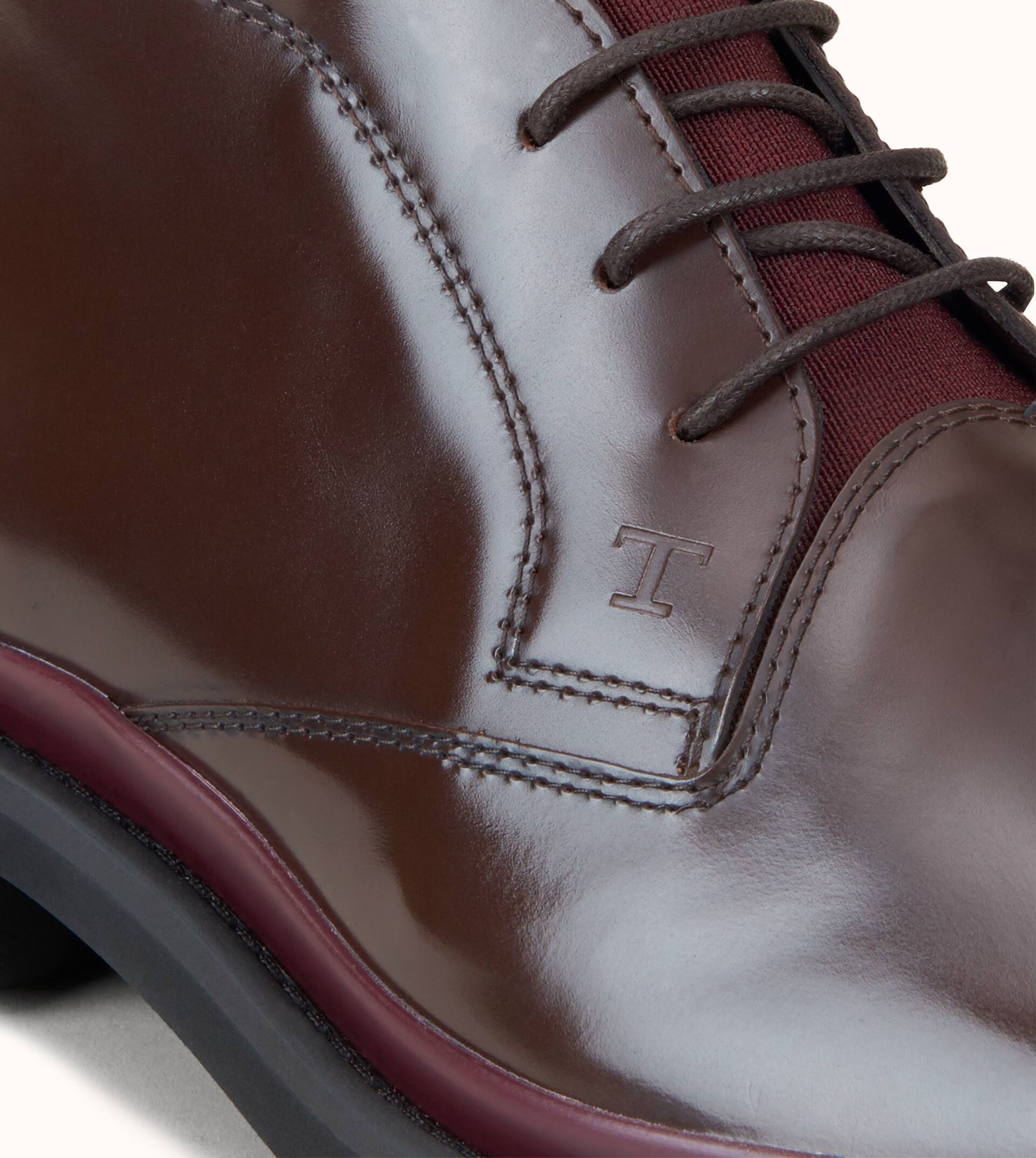 DESERT BOOTS IN LEATHER - BROWN, BURGUNDY - 6