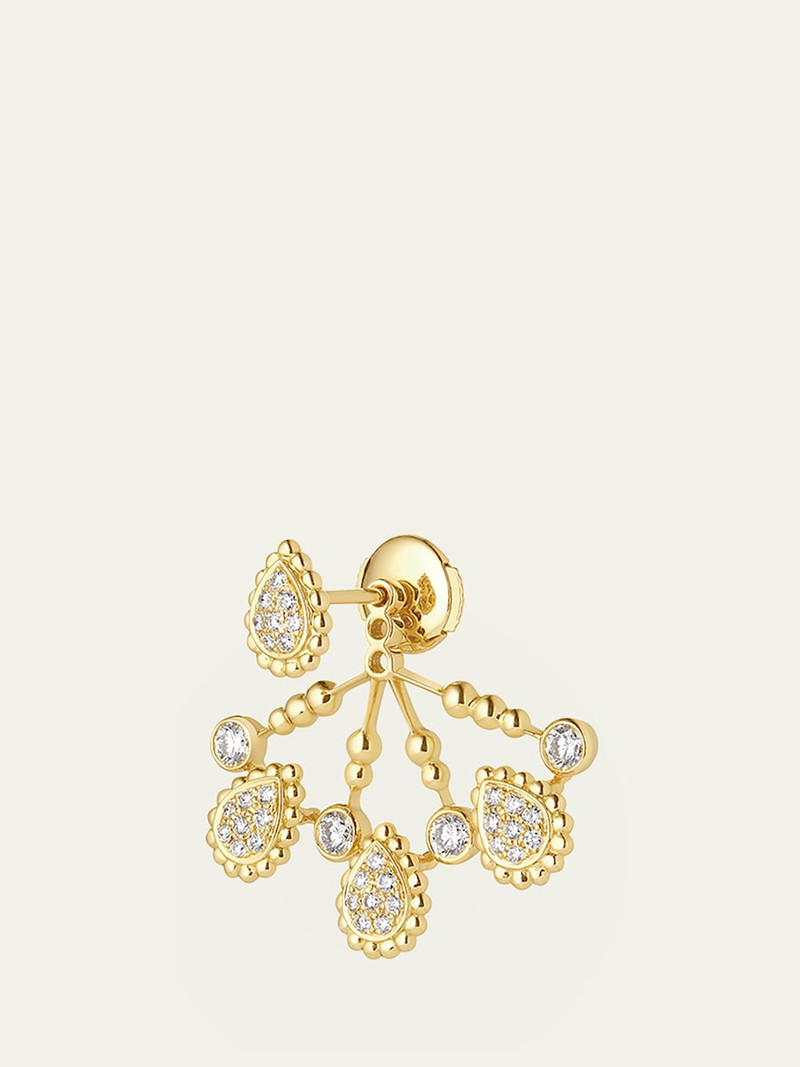 Yellow Gold Serpent Boheme Stud Earring with Diamond Extra-Small Motif, Single 3