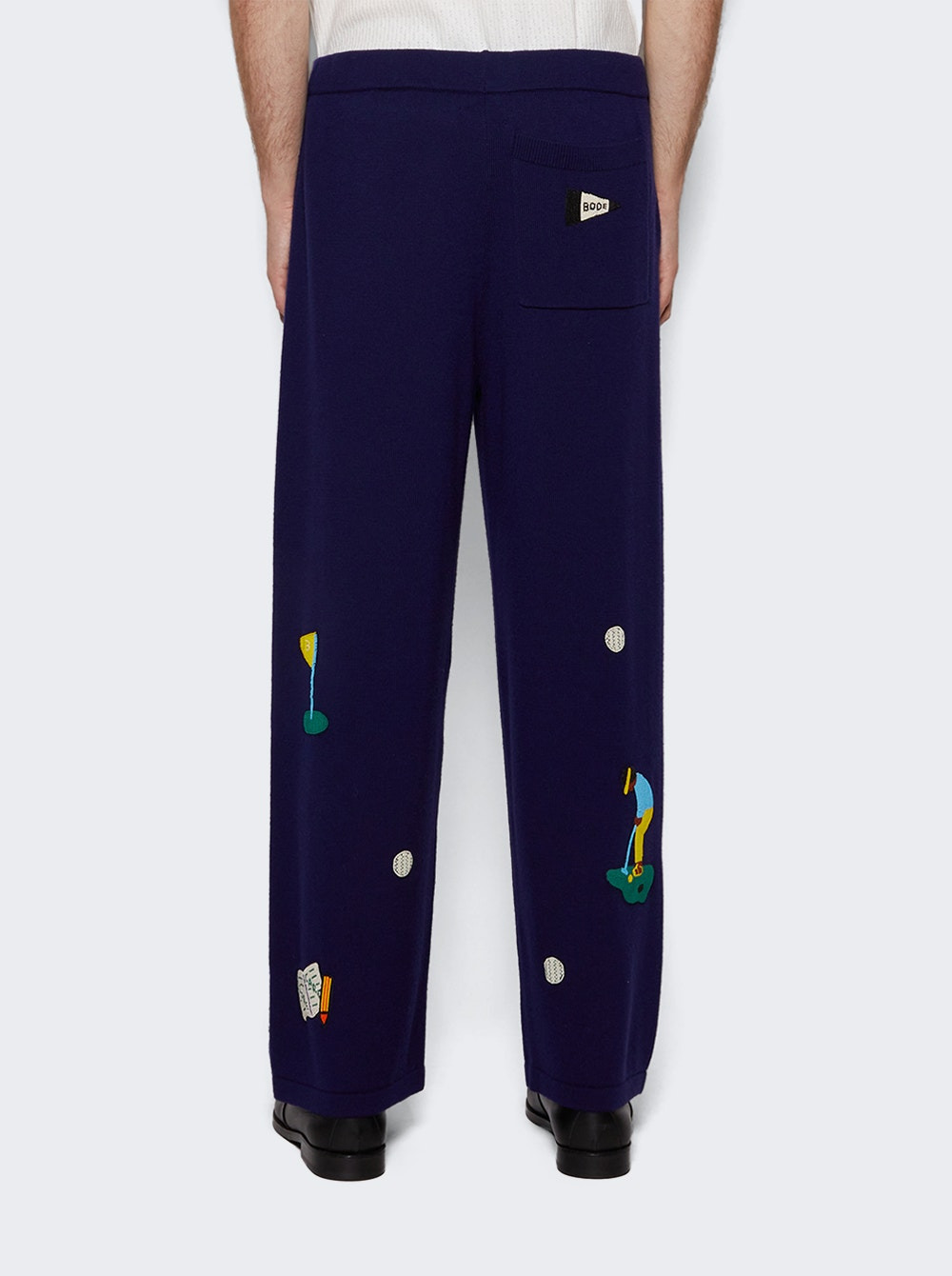 Wool Knit Golf Joggers Navy - 5