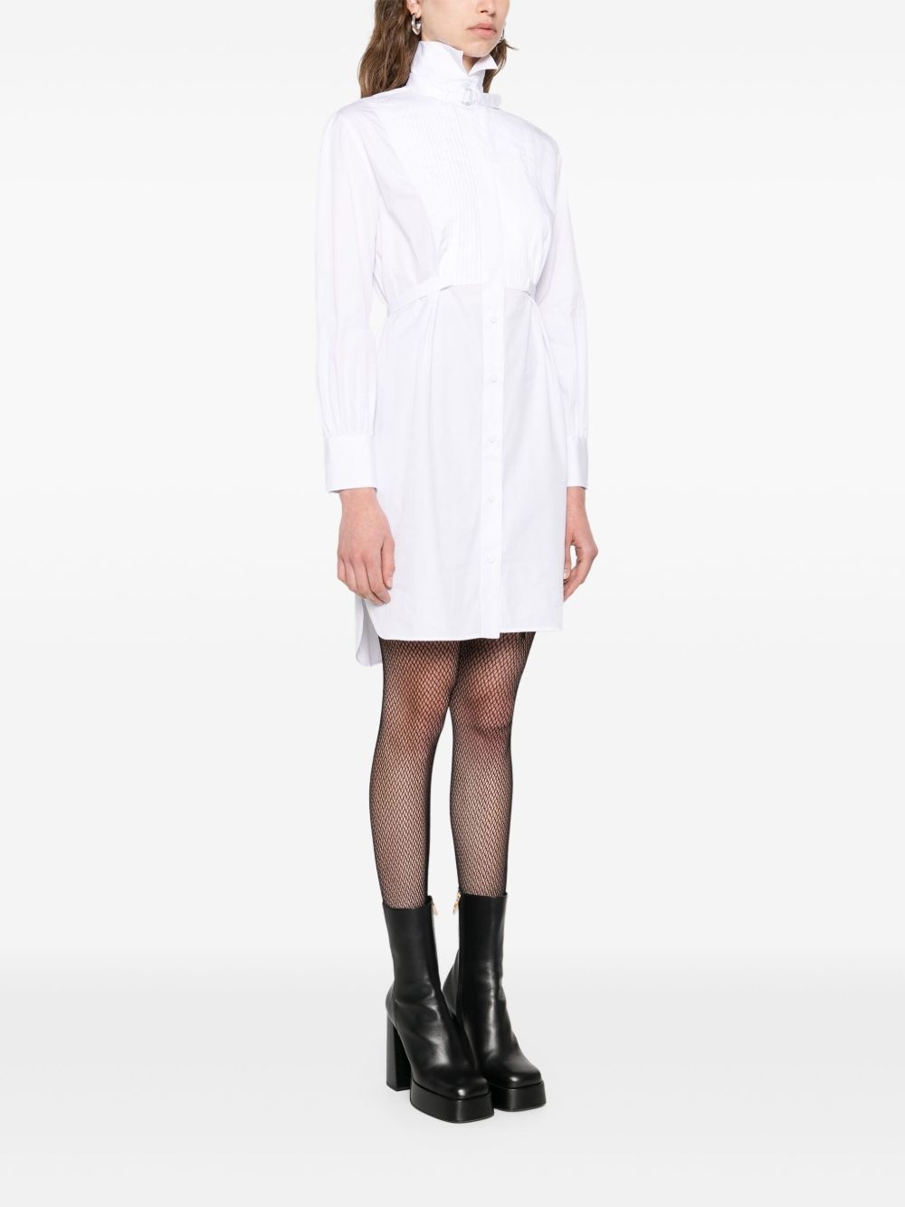 pleated panel shirt dress - 3