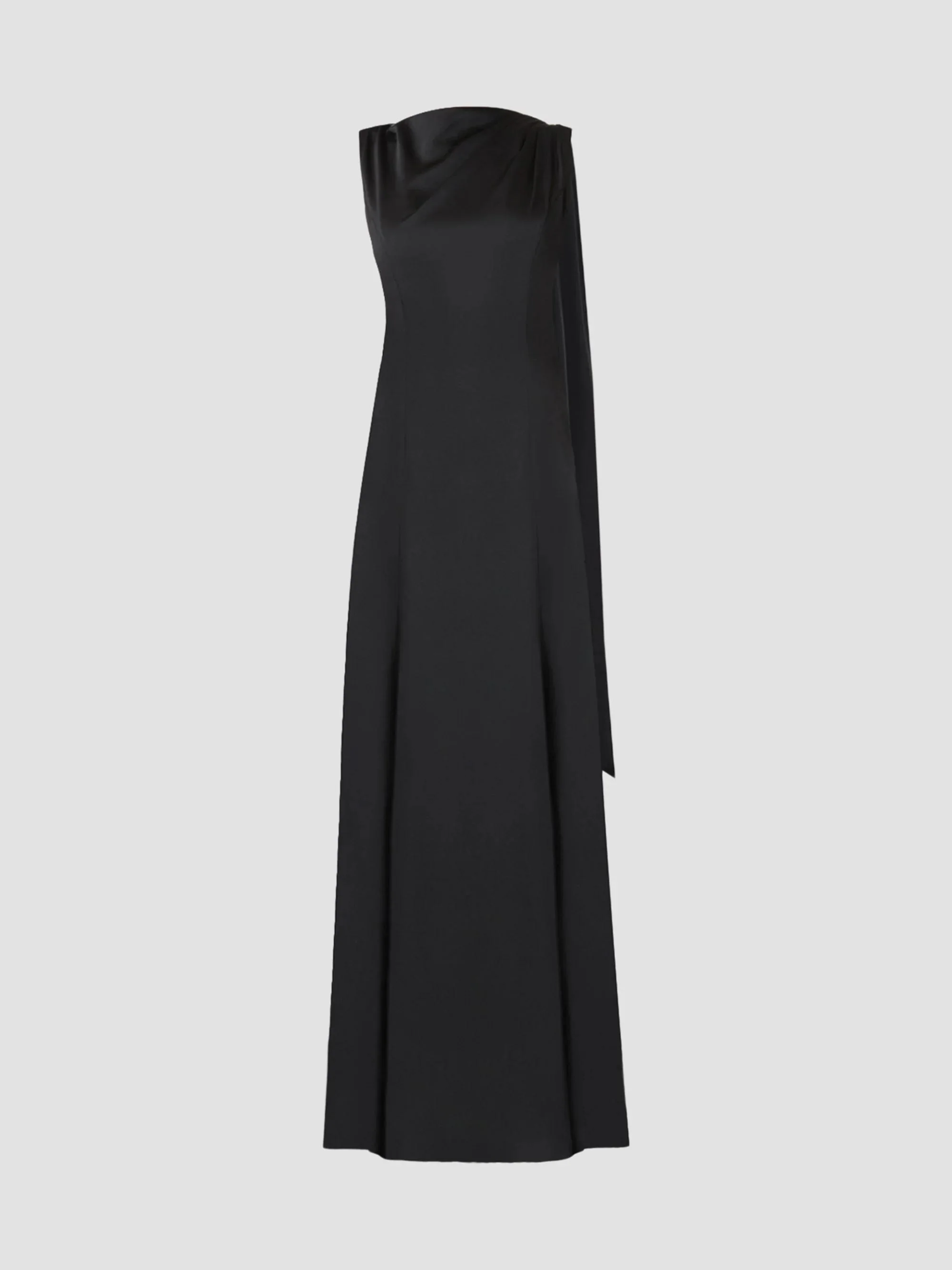 Women's Frankie Draped Charmeuse Gown - Jet - 1