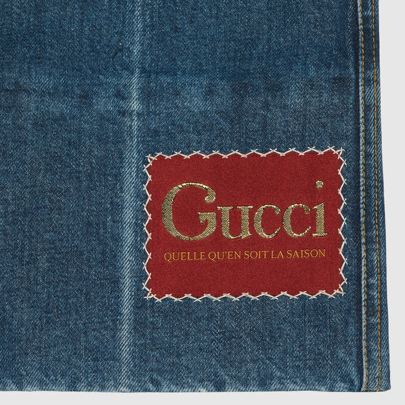GUCCI Marble washed denim flare pant outlook