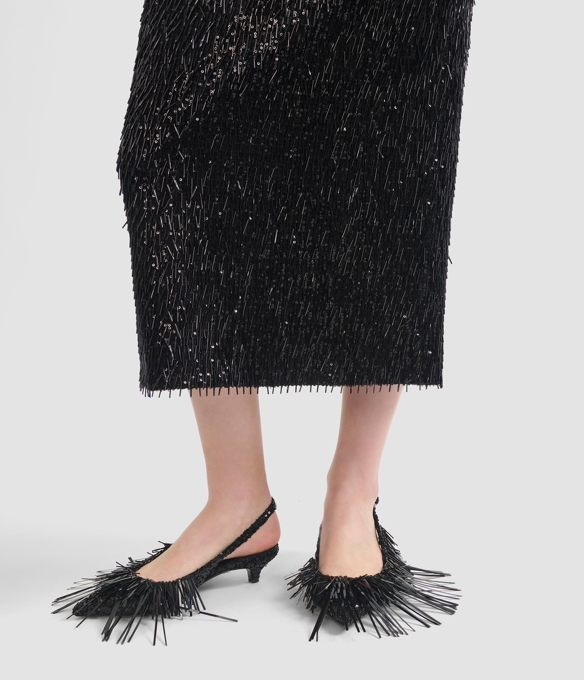 BUGLE SEQUIN PENCIL SKIRT - 4