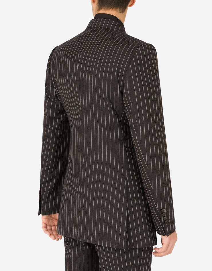 Double-breasted pinstripe wool Beat-fit jacket - 5