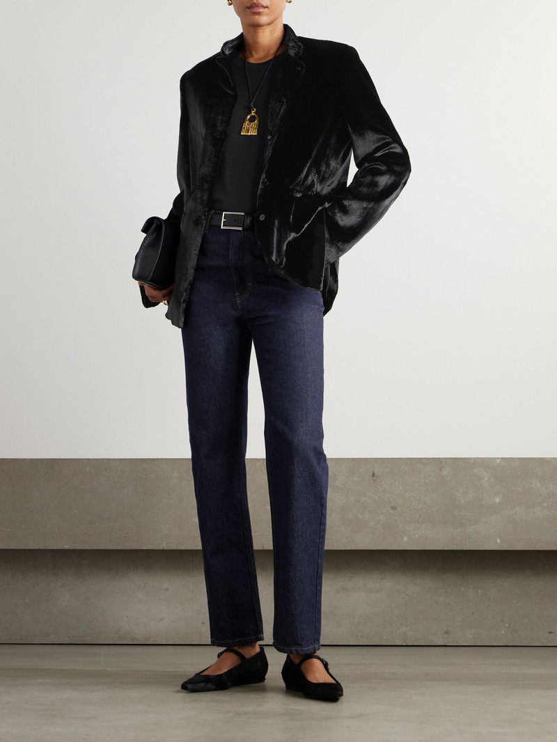 Loulou de Saison Jude organic high-rise straight-leg jeans Dark denim outlook