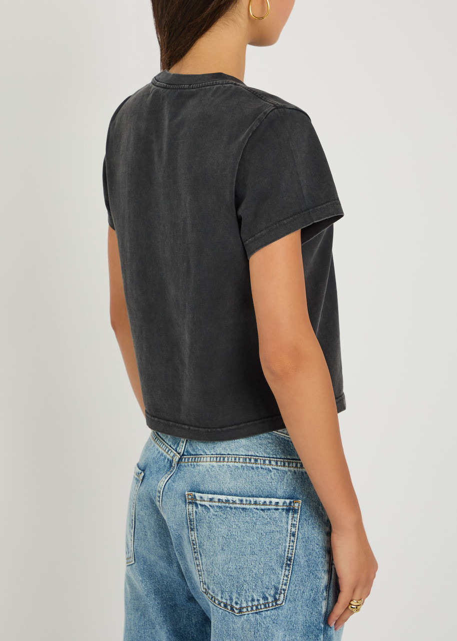 Alexander Wang Logo-print Embellished Cropped Cotton T-shirt - 3
