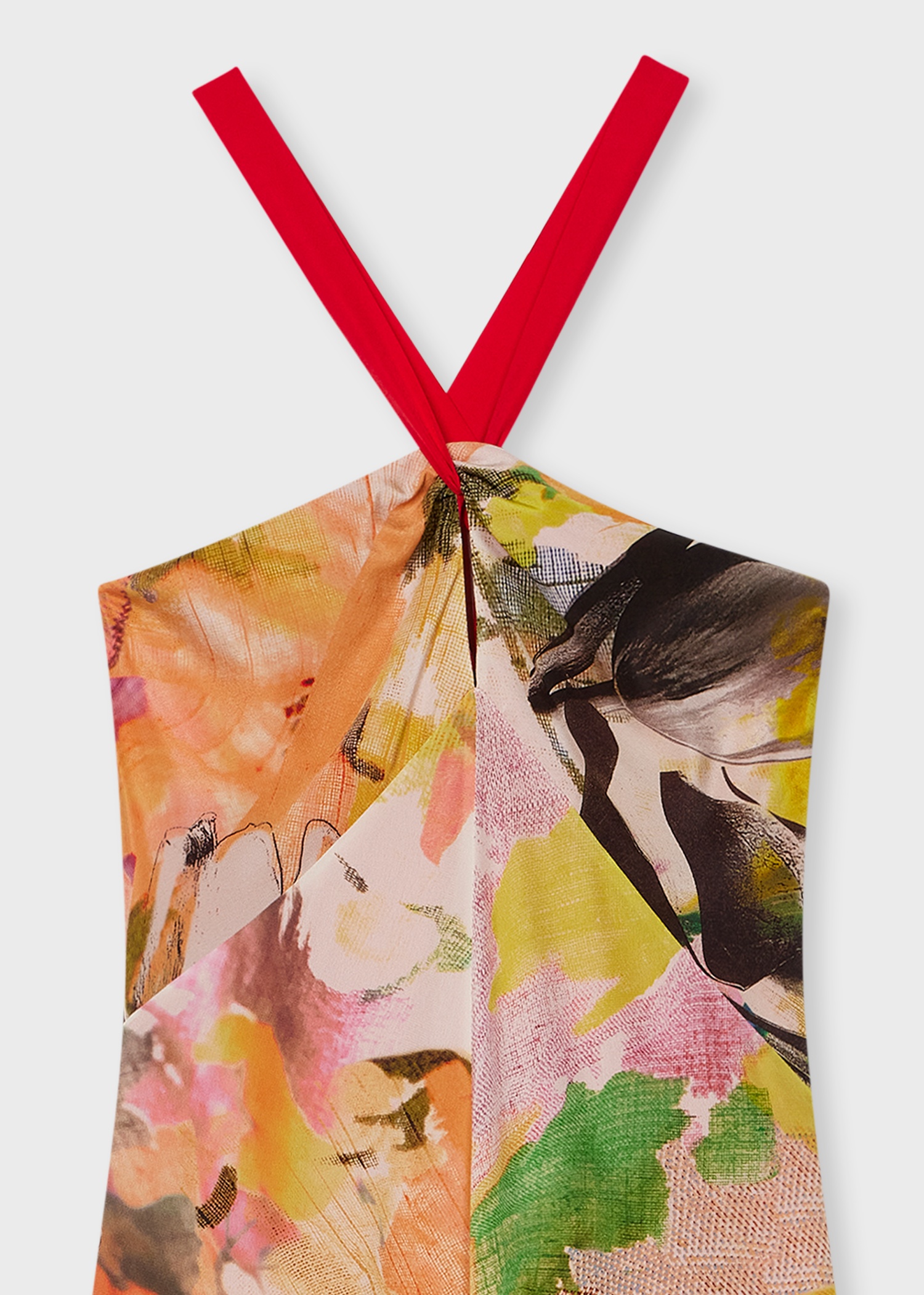 Women's 'Floral Collage' Silk Halterneck Dress - 2