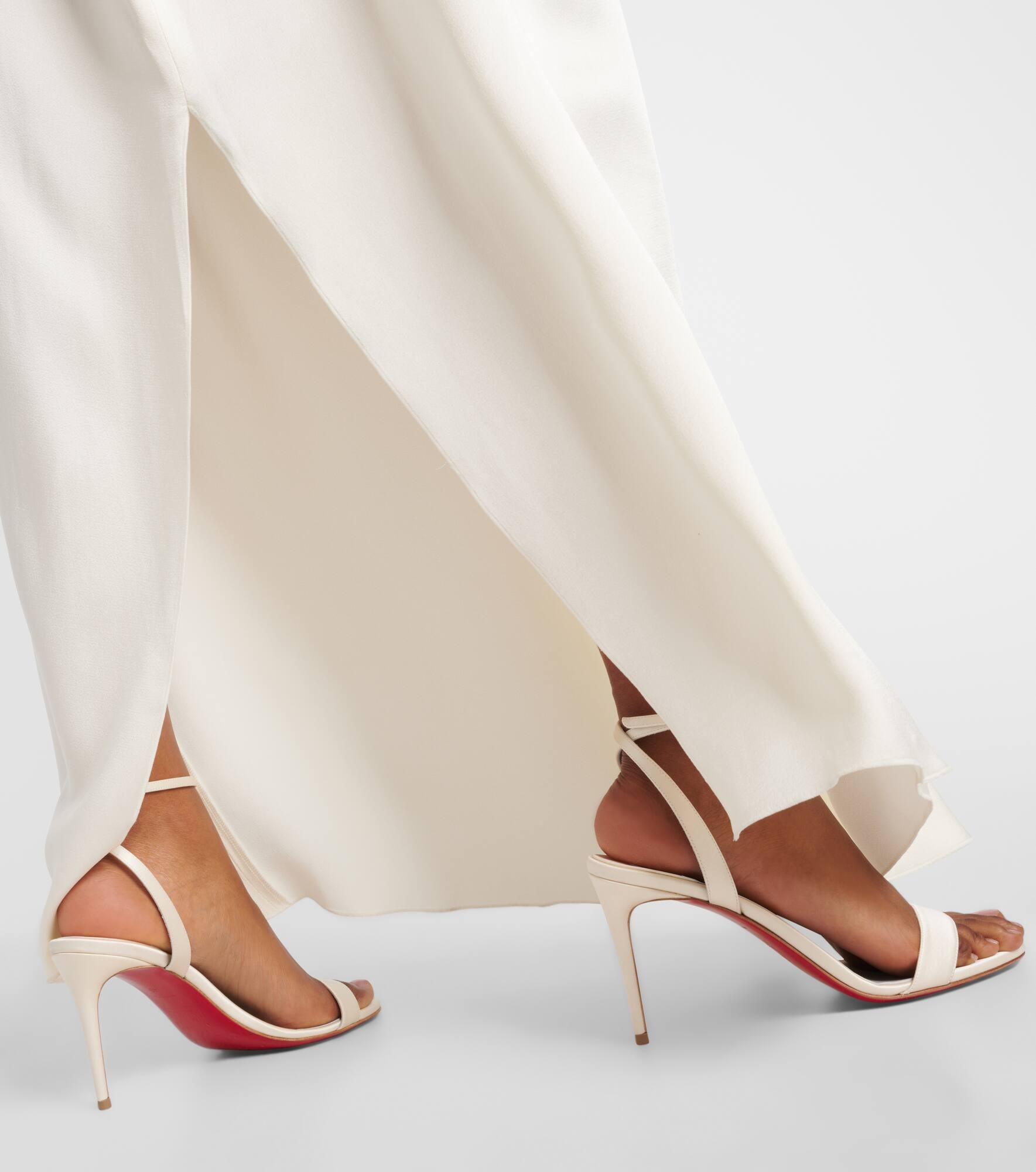 Loubigirl 85 silk crêpe satin sandals - 7