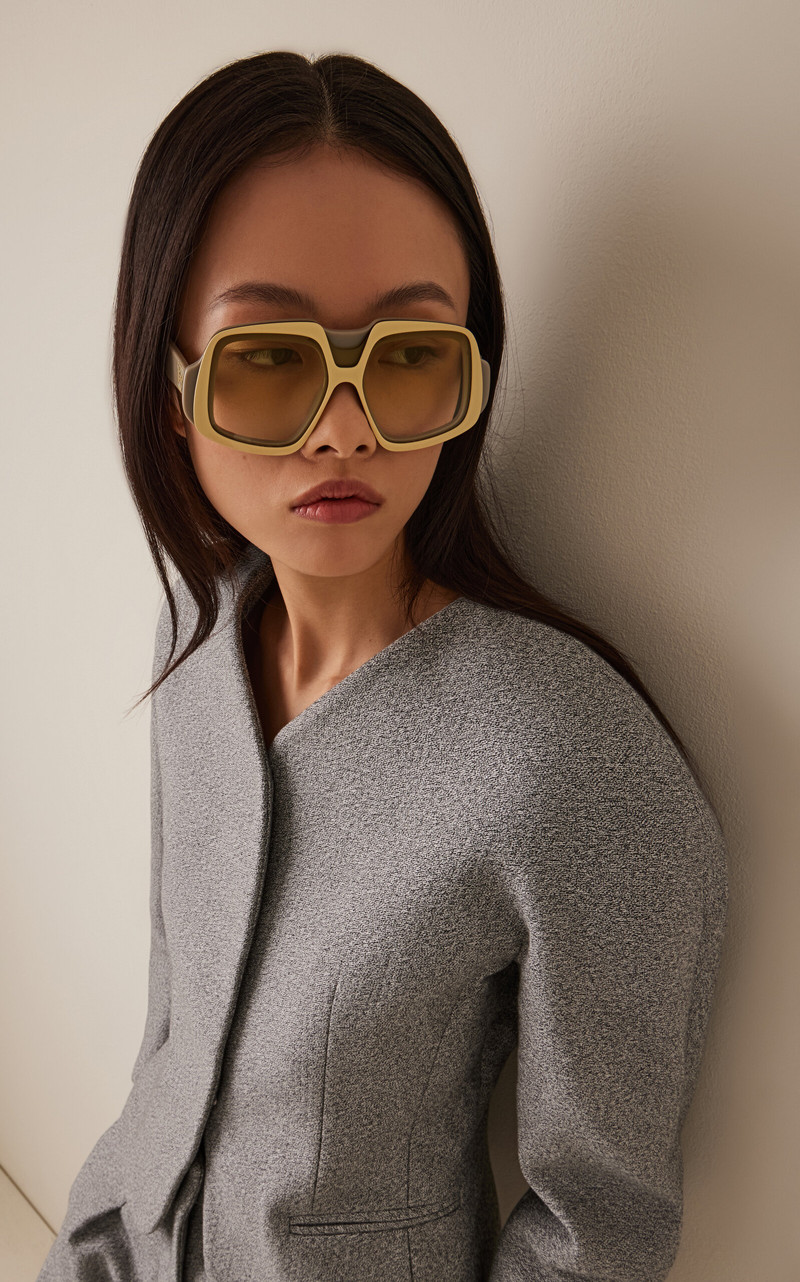 Loewe Collage Acetate Mask Sunglasses ivory outlook