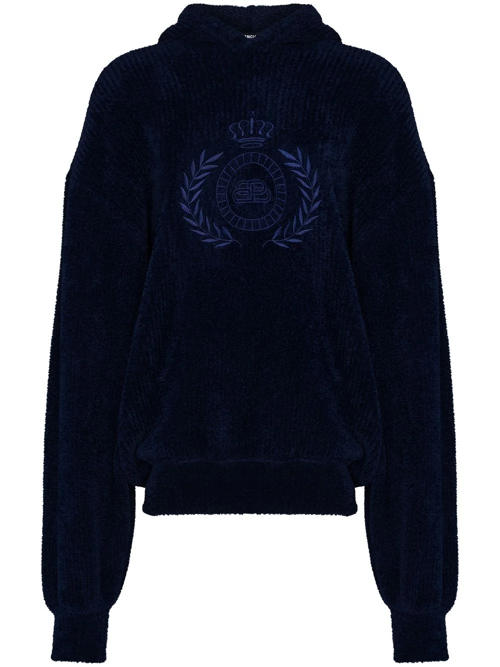embroidered BB logo fleece hoodie - 1