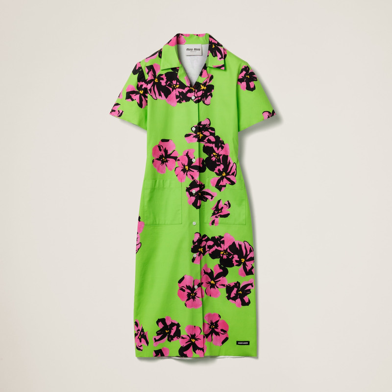Poplin and jersey dress - 1
