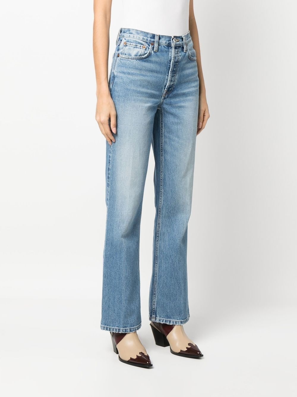 mid-rise flared jeans - 3