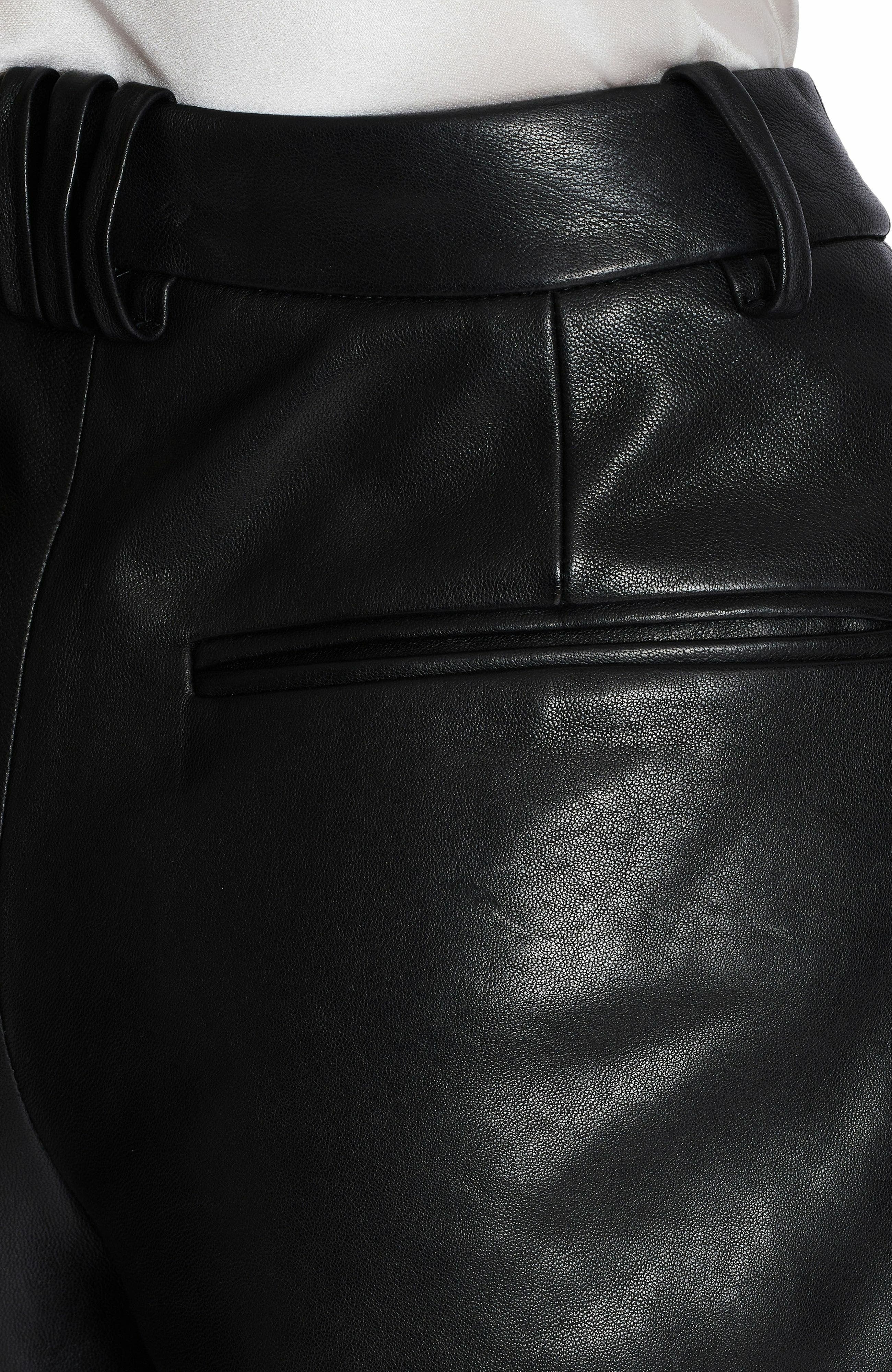 Balmain Pleated lambskin shorts in Black at Nordstrom - 7
