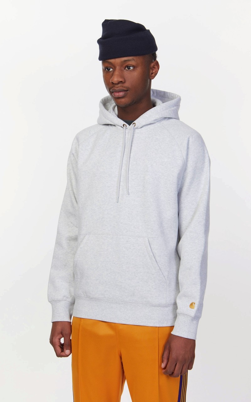 HOODED CHASE SWEATSHIRT ASH HEATHER/GOLD - 4