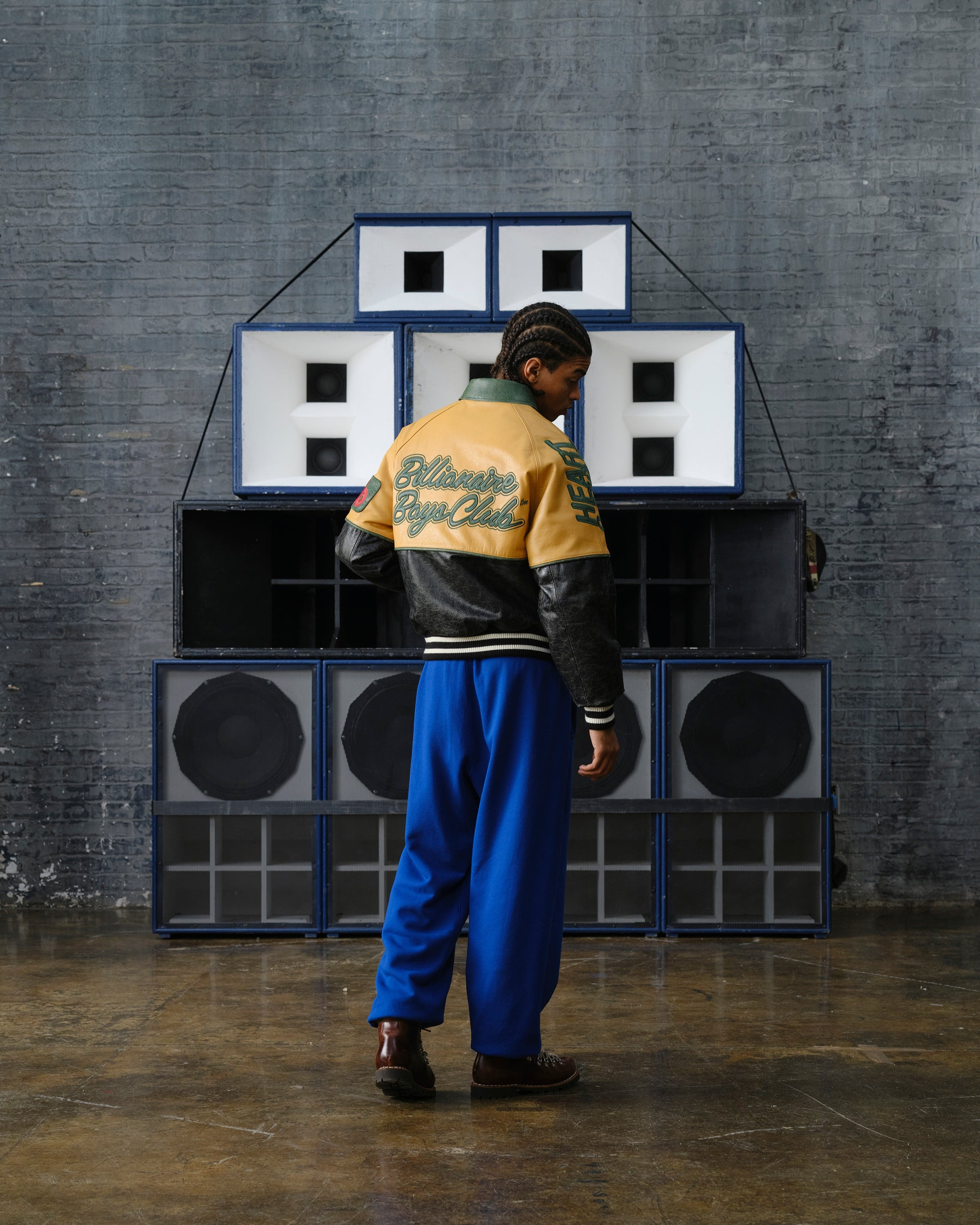 CLUB CRACKED LEATHER VARSITY JACKET - 3