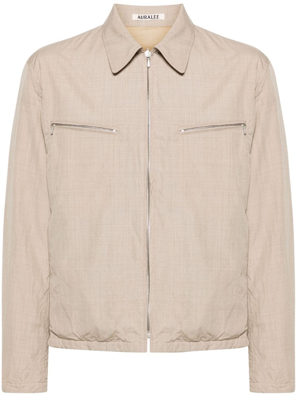 AURALEE High Count Wool Poplin Blouson Top Beige