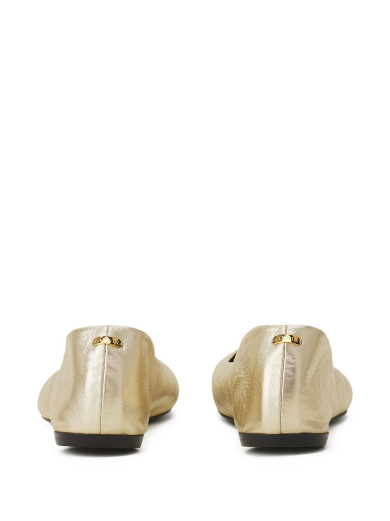 Lanvin metallic-finish leather ballet flats outlook