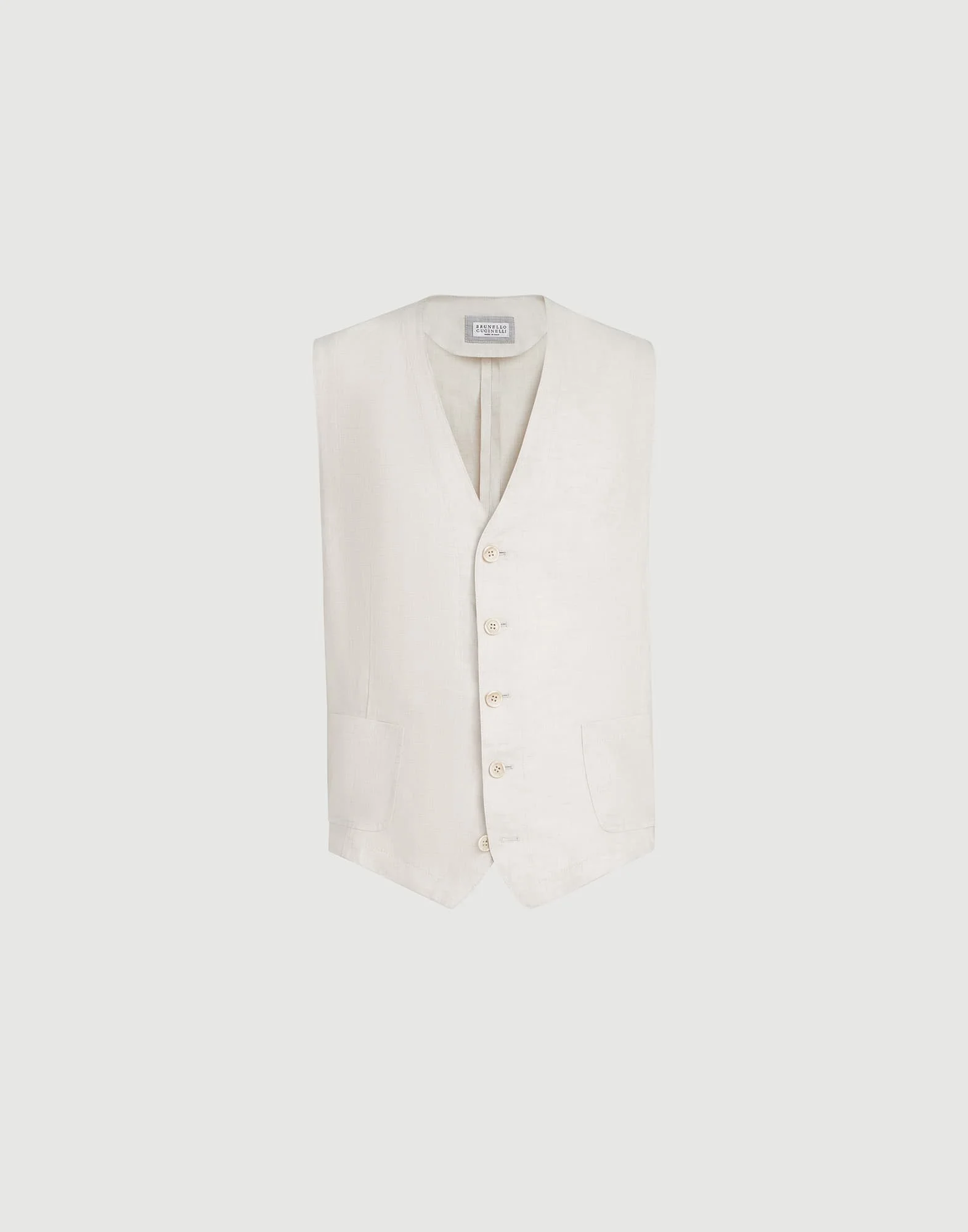 Linen micro chevron waistcoat - 1