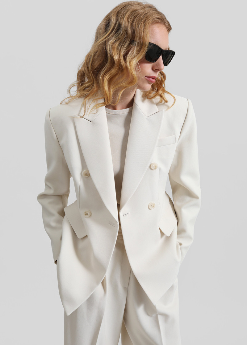 Dina Double Breasted Blazer - Cream 6