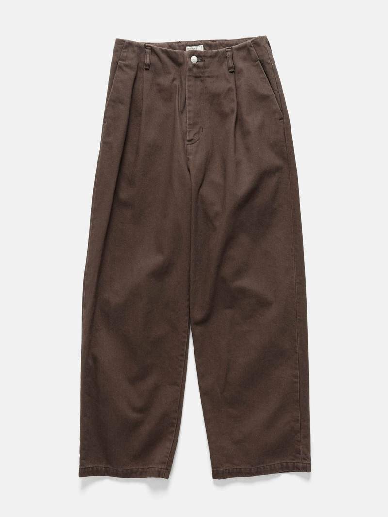 1Pleated Wide Tapered Trousers Brown 1
