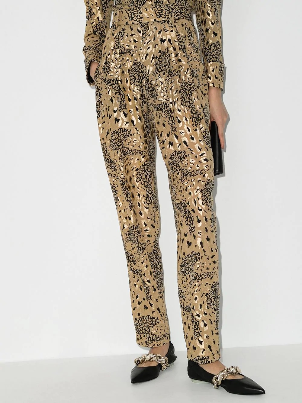 animal-print straight-leg trousers - 2