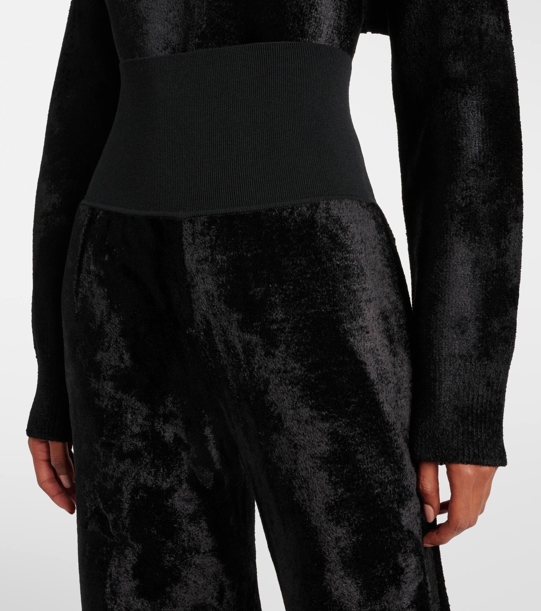 Velvet straight pants - 4