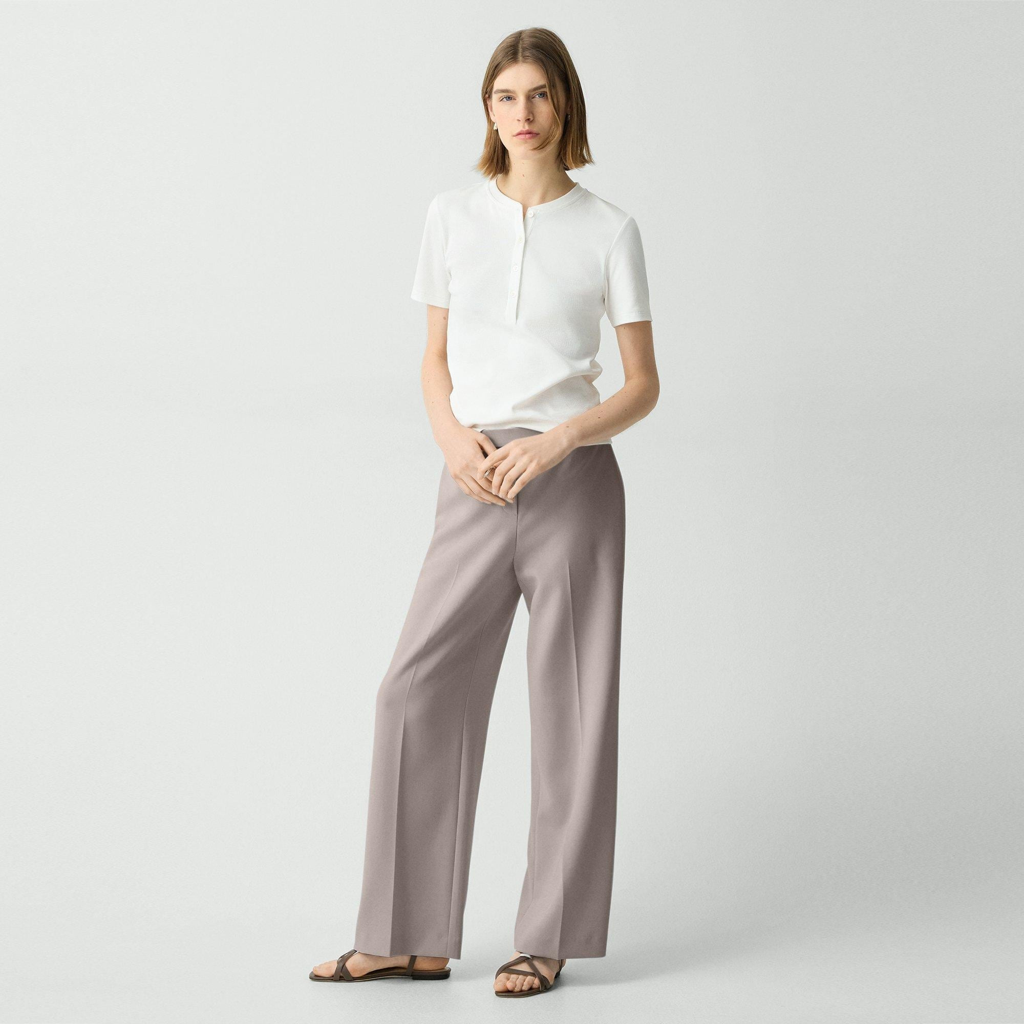 Wide-Leg Pull-On Pant in Admiral Crepe - 3