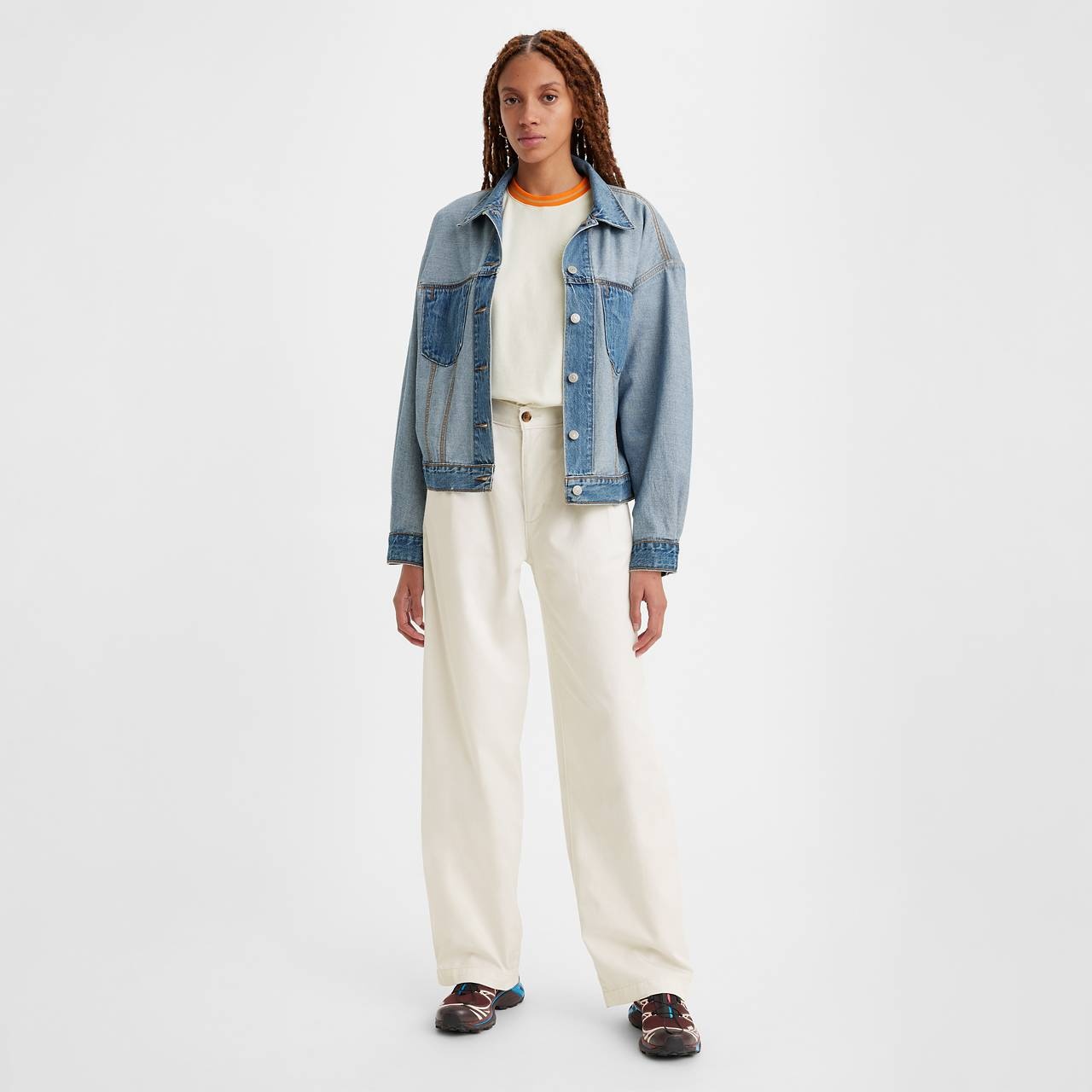 HIGH RISE PLEATED BAGGY TROUSER PANTS - 2