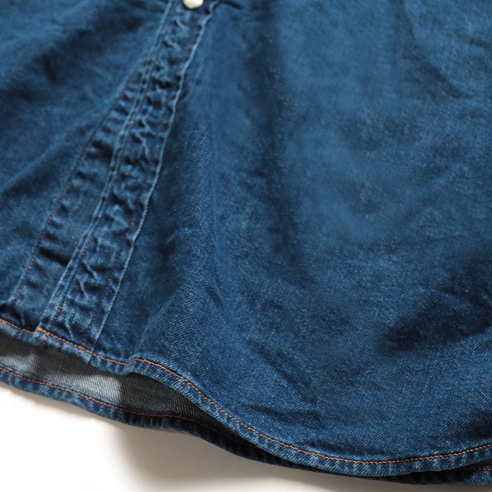 8oz DENIM LACE-UP WESTERN DRESS - INDIGO - 7
