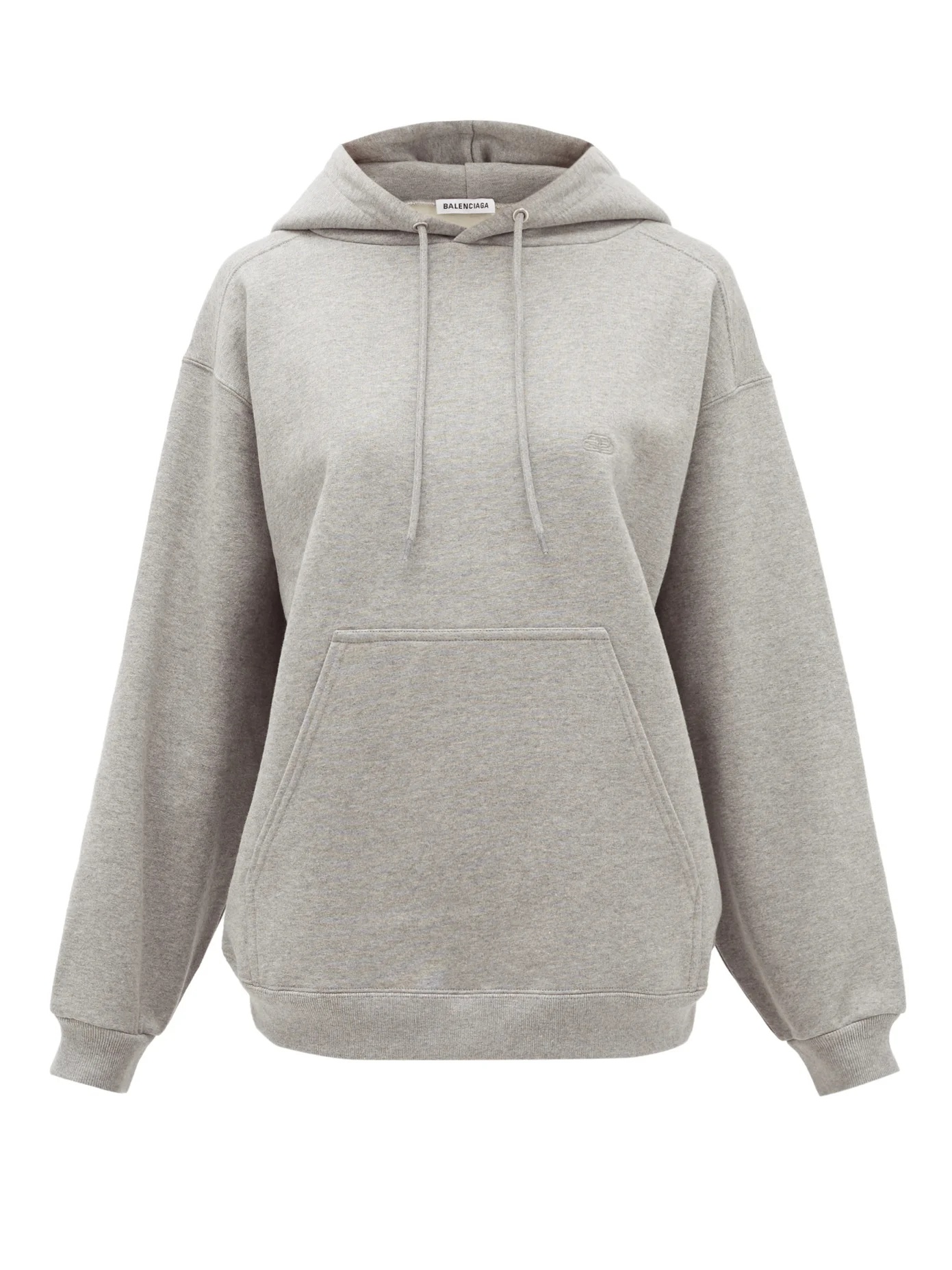 Logo-embroidered cotton-jersey hooded sweatshirt - 1