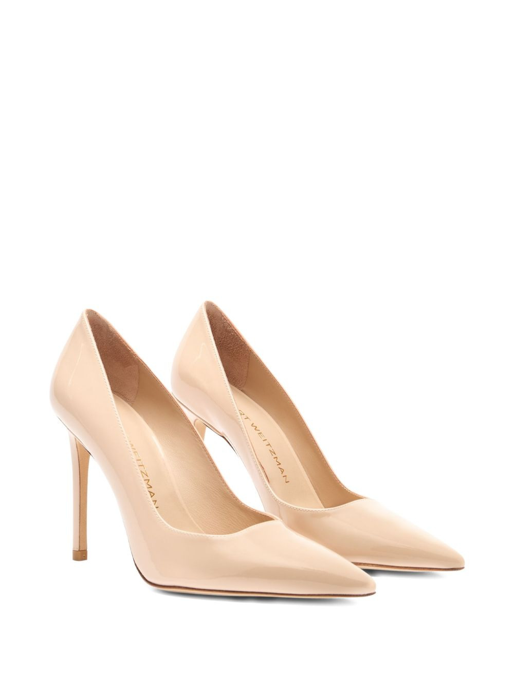 100mm Stuart power pointed-toe patent pumps - 2