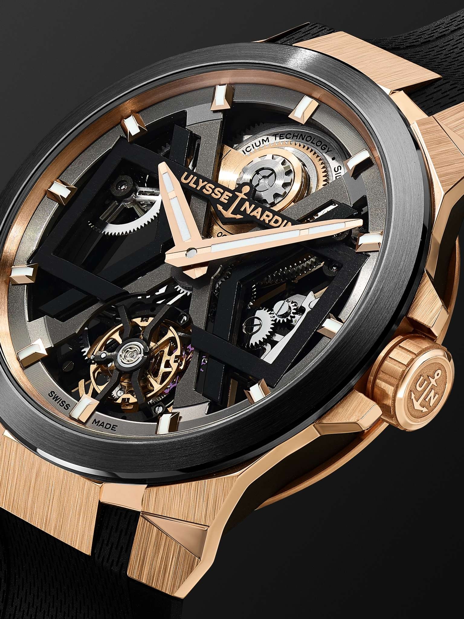 Blast Automatic Tourbillon Skeleton 45mm 18-Karat Rose Gold, Titanium and Rubber Watch, Ref. No. 172 - 4