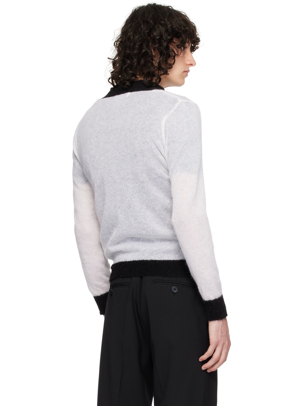 Black & White Colorblock Cardigan - 2