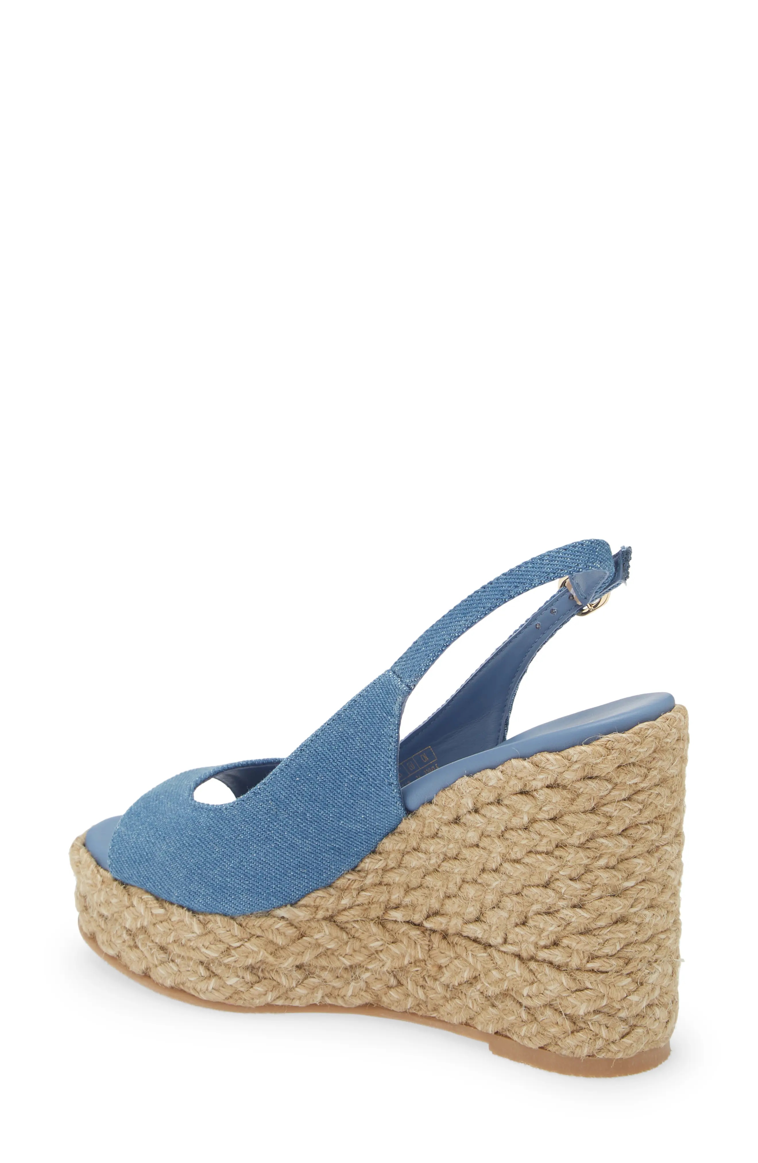 Island Espadrille Wedge Sandal in Washed/Natural/vintage Denim - 2