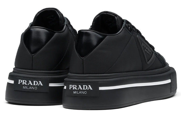 (WMNS) PRADA Macro Re-nylon And Brushed Leather Sneakers 'Black' 1E661M_3LF5_F0632_F_045 - 5