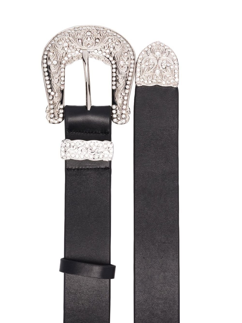 crystal-embellished buckle belt - 2