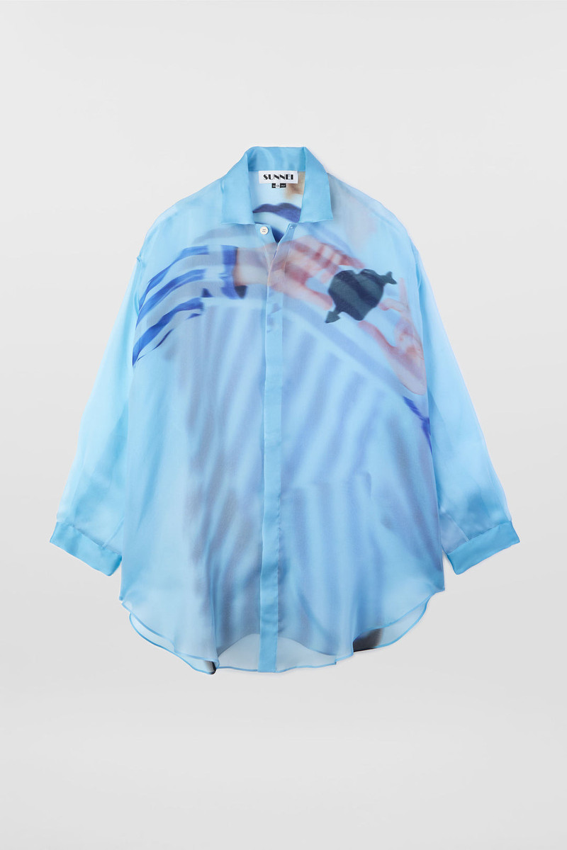 'CUORE DI PIETRA' MEGA OVER SHIRT / azure 1